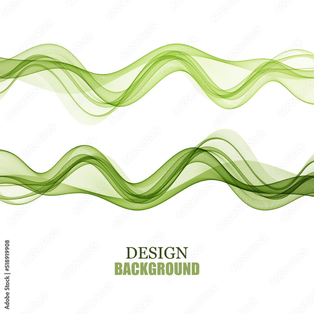 Green waves on a white background, horizontal green lines, smoothly moving elegant waves Green waves on a white background, horizontal green lines, smoothly moving elegant waves