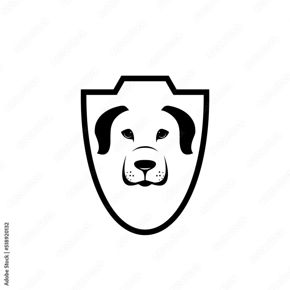 Dog shield protect icon isolated on white background Dog shield protect icon isolated on white background