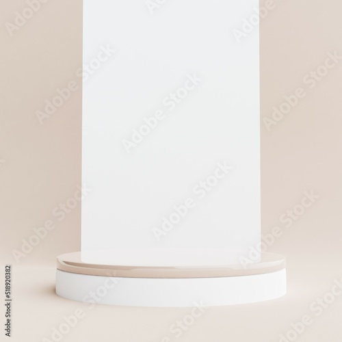 3d rendering podium abstract background with circle art