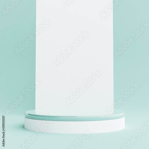 3d rendering podium abstract background with circle art
