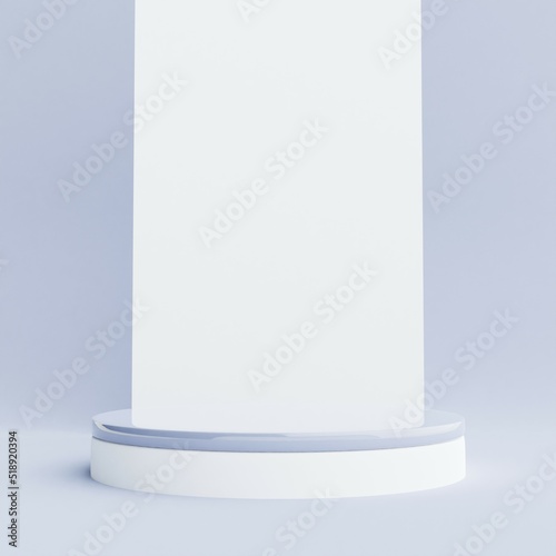 3d rendering podium abstract background with circle art