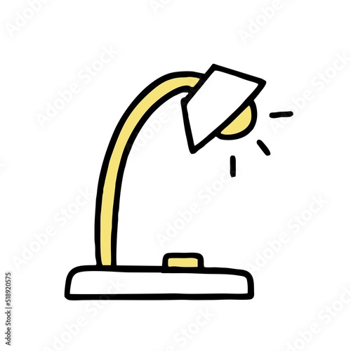 table lamp school clipart doodle. Vector illustration in line style.