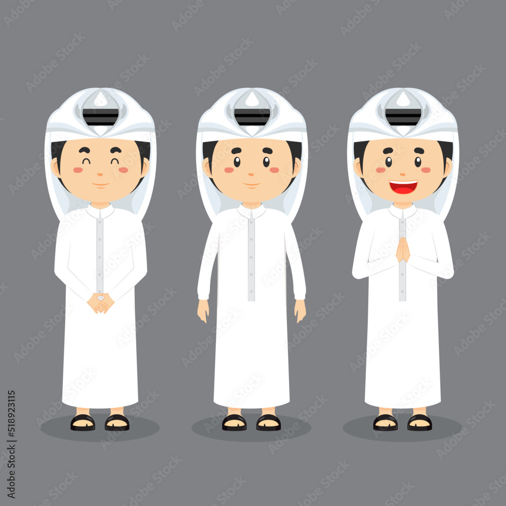 Qatar Character with Various Expression 