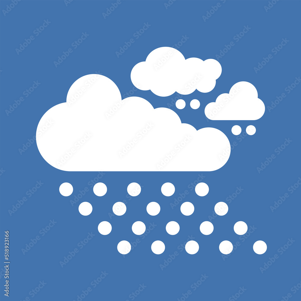 Heavy rain in dark sky, rainy season, clouds and storm, weather nature background, Flood natural disaster, vector illustration.