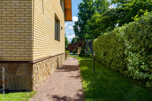 Backyard of a country house on a summer day