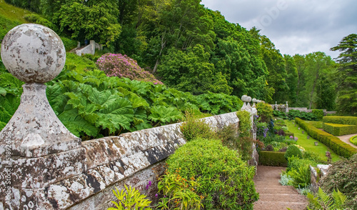 Dunrobin Castle und Gardens ist ein Schloss an der Ostküste von Schottland Stein Mauer