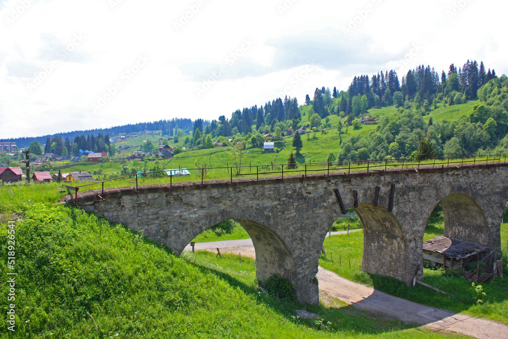 Old Austrian bridge in Vorohta, Ukraine	
