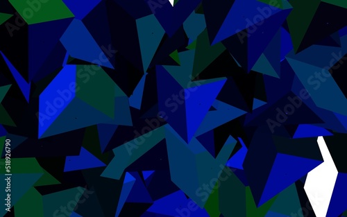 Dark Blue, Green vector layout with lines, triangles.