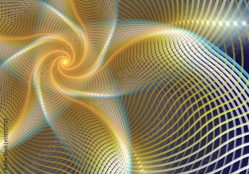 Abstract fractal art background of stripes in a pinwheel shape.