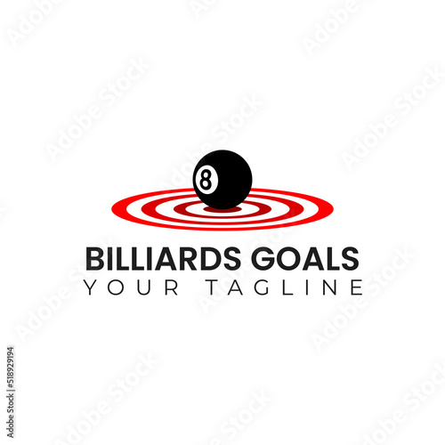 Billiards Goals Logo Vector Illustration