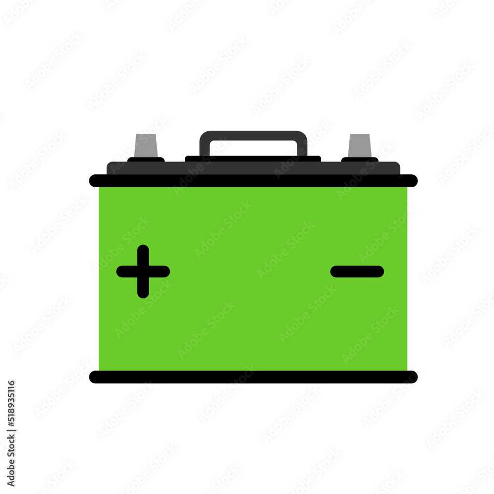 Car battery icon isolated on white background. Energy storage battery and electricity storage battery. Rechargeable battery auto parts power supply in flat style.Vector illustration
Car battery icon isolated on white background. Energy storage battery and electricity storage battery. Rechargeable battery auto parts power supply in flat style.Vector illustration