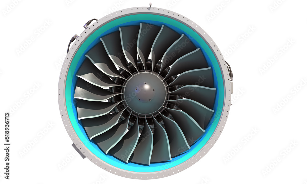 Turbofan Jet Engine 3D rendering Stock Illustration | Adobe Stock