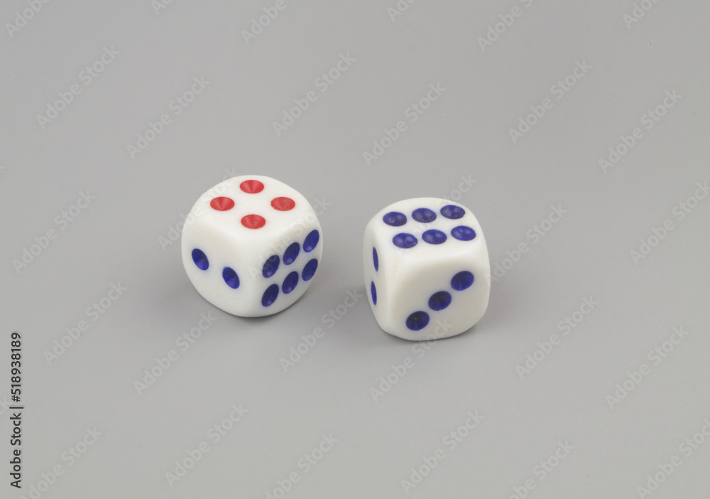 Dices on gay background close-up. Gambling concept. Dices on gay background close-up. Gambling concept.