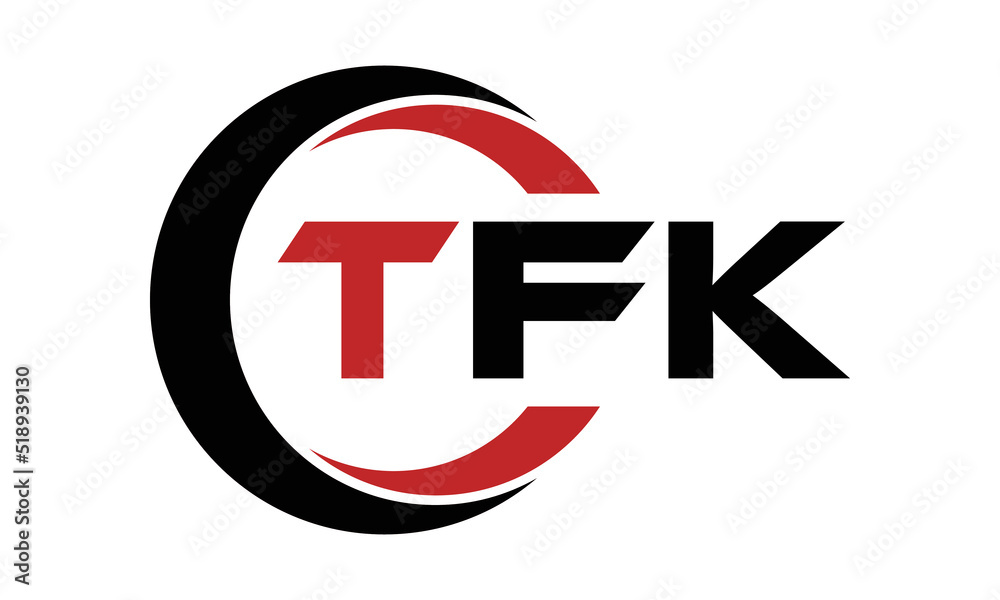 Tfk Sign TFK three letter swoosh logo design vector template | monogram logo ...