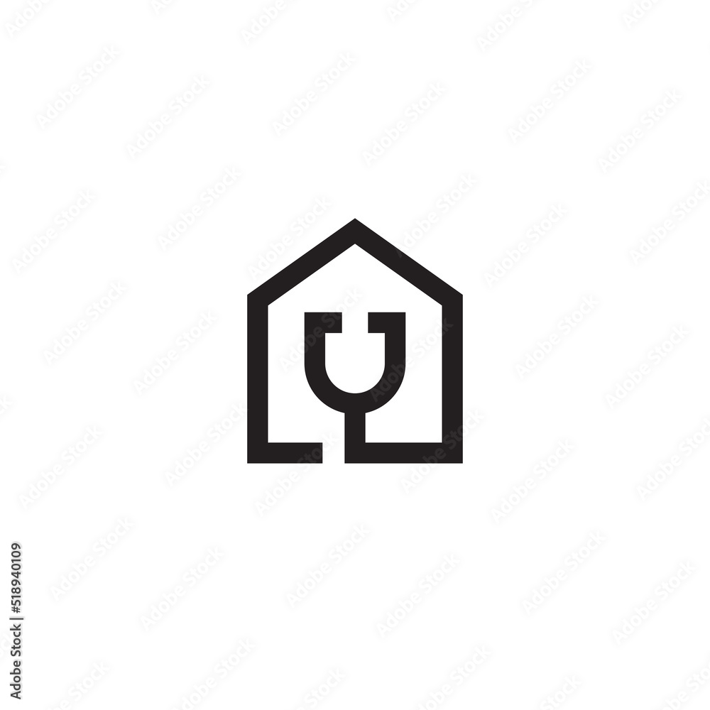 House and Stethoscope logo or icon design House and Stethoscope logo or icon design