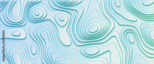Abstract modern background with wave style and soft blue pastel color 3d papercut vector background. paper cut texture for topography website template or smooth cartoon origami paper shape concept.