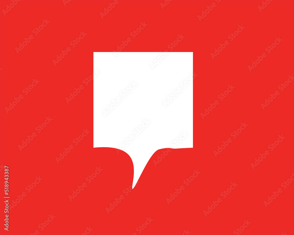 red paper speech bubble