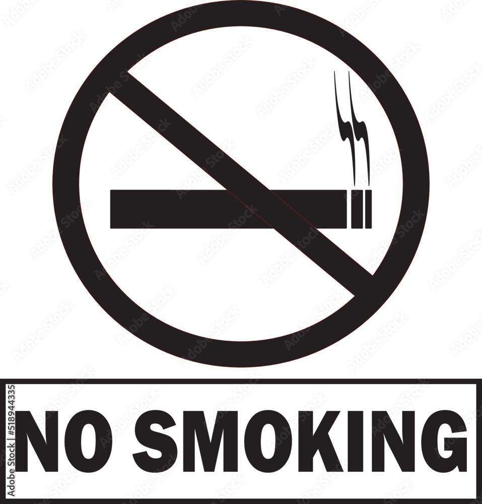 Smoking prohibited black color sign Smoking prohibited black color sign