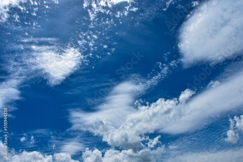 夏の透き通るような真っ青な空と雲