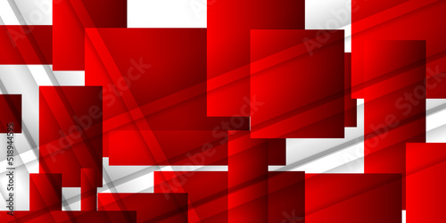 Abstract red and white geometry background