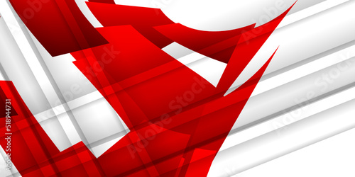Abstract red and white geometry background