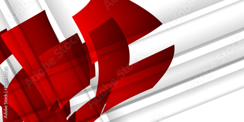 Abstract red and white geometry background