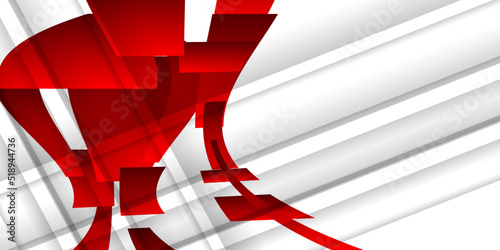 Abstract red and white geometry background