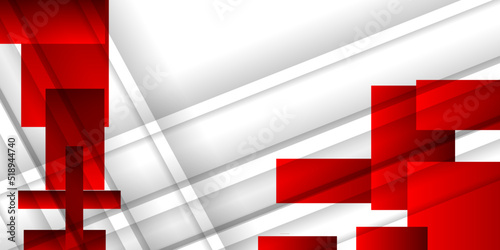 Abstract red and white geometry background