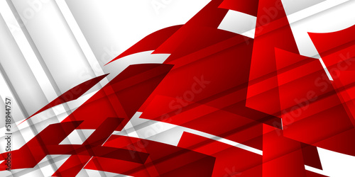 Abstract red and white geometry background