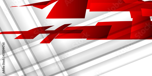 Abstract red and white geometry background