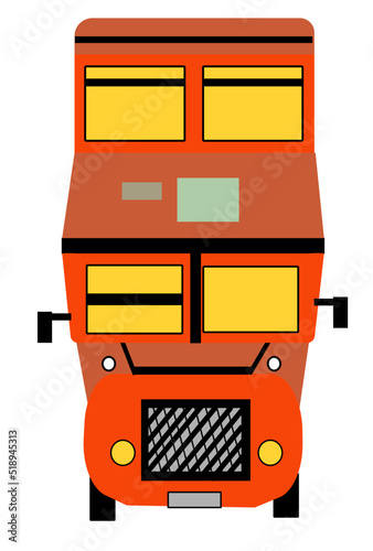 Vintage double decker bus vector illustration isolated on white background.