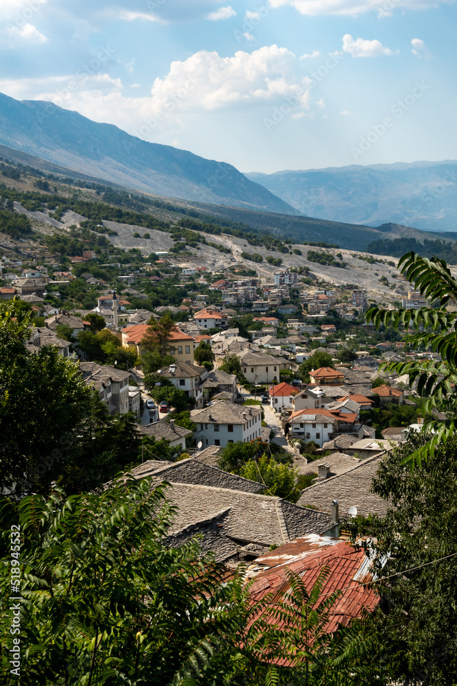 Gjirokaster, Albania The rooftops of the city.