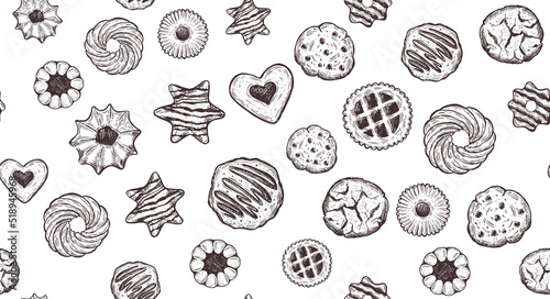 Cookie set hand drawn illustration. Vector.	
