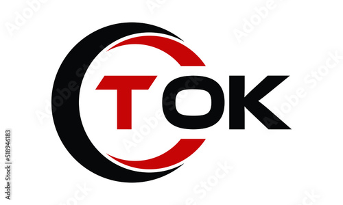 TOK three letter swoosh logo design vector template | monogram logo | abstract logo | wordmark logo | letter mark logo | business logo | brand logo | flat logo | minimalist logo | text | word | symbol