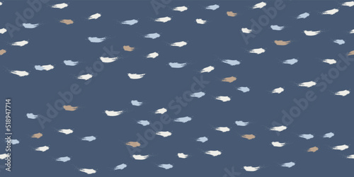 Seamless Wave Pattern, Hand drawn cute water vector background. Watercolor sea brush smears, baby paint lines design