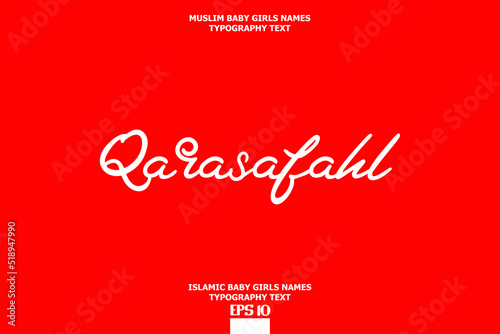 Qarasafahl Muslim Female Name Calligraphy Text