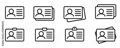 Identification card outline icon isolated on background. Identification card , Identification card logo,. Expanded stroke. Vector illustration.