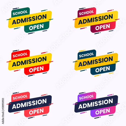 school admission open banner vector for social media post template, admission open now