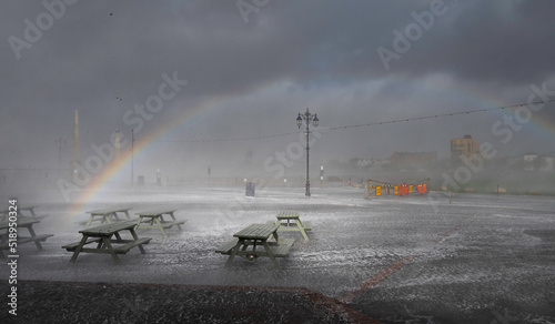 Storm Eunice battering the seafront at Southsea, Hampshire, UK. photo
