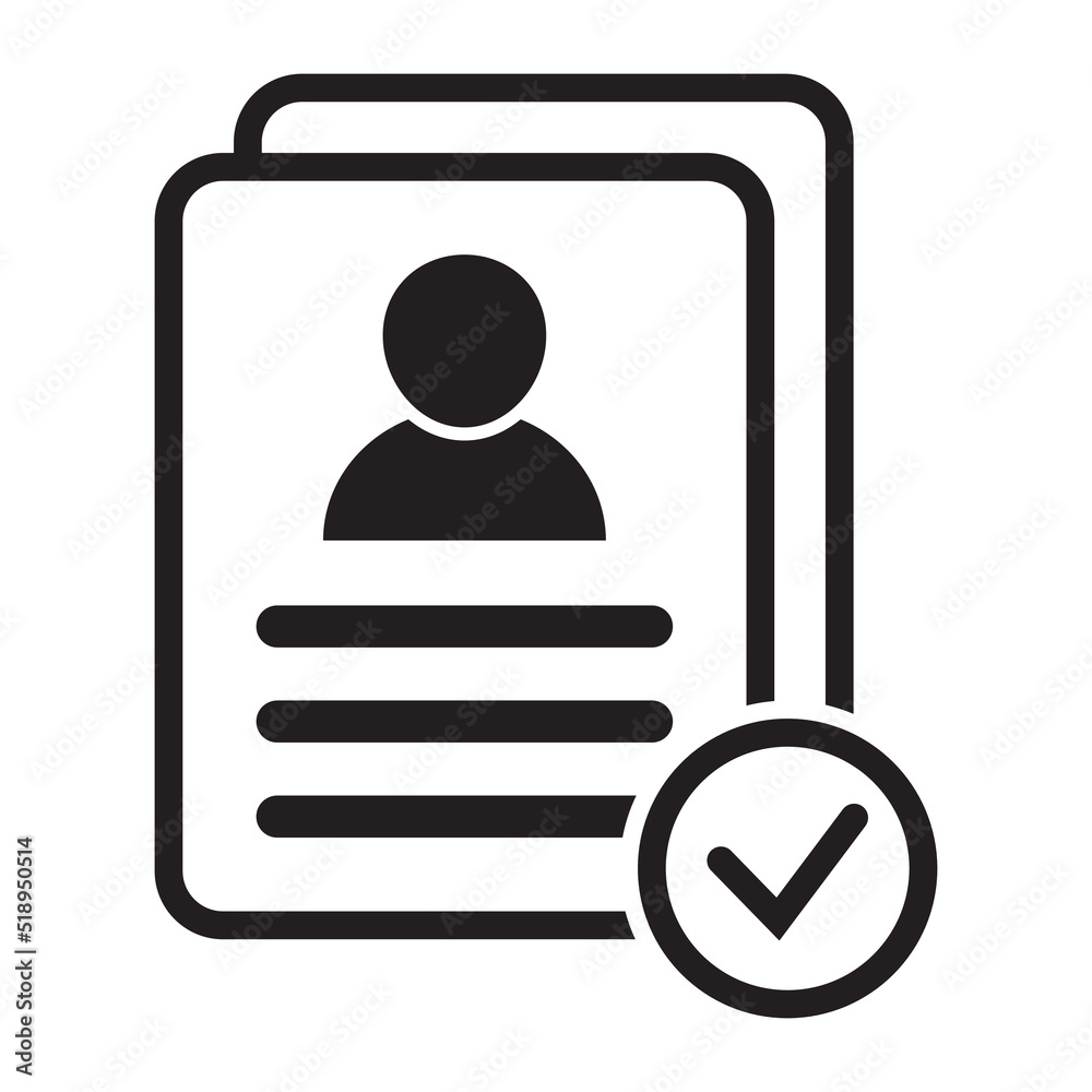 Personal data check icon. Outline personal data check vector icon for web design isolated on white background. Personal data check icon. Outline personal data check vector icon for web design isolated on white background.