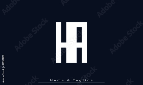 Alphabet letters Initials Monogram logo HA , AH
