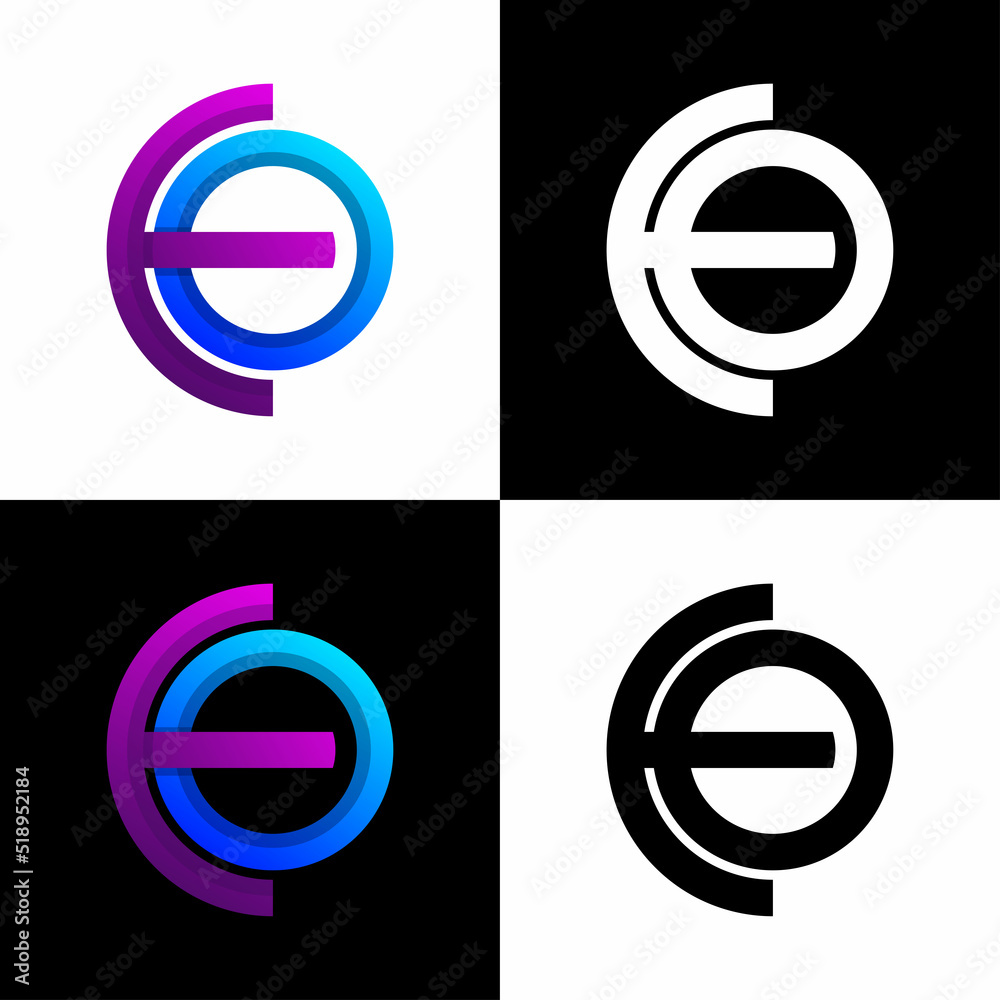 Obraz premium letter E and O gradient logo design
