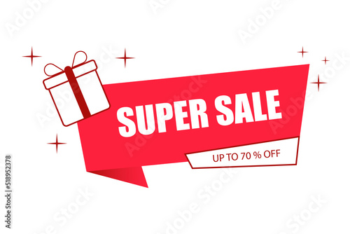 Super sale. Discount advertising poster layout. Horizontal banner design.
