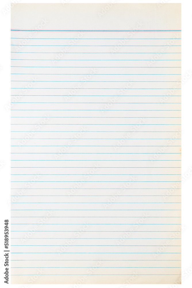 Real notebook paper isolated on white background. Back to school concept. Real notebook paper isolated on white background. Back to school concept.