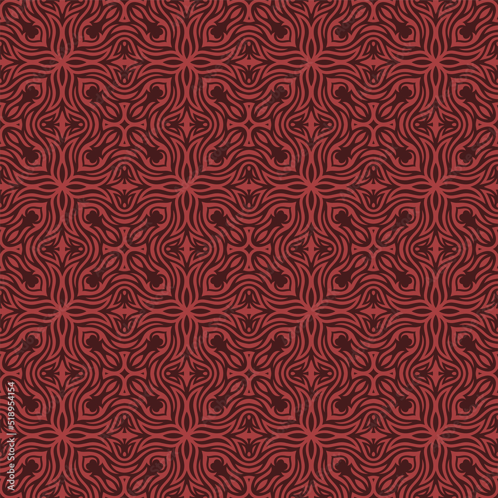 Vector art with abstract red vintage tile pattern