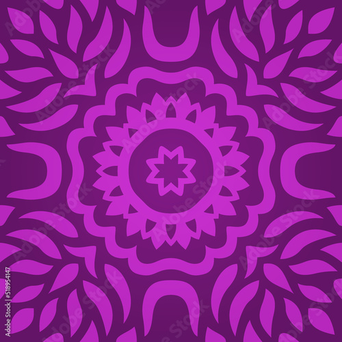 Art with purple vintage floral tile pattern