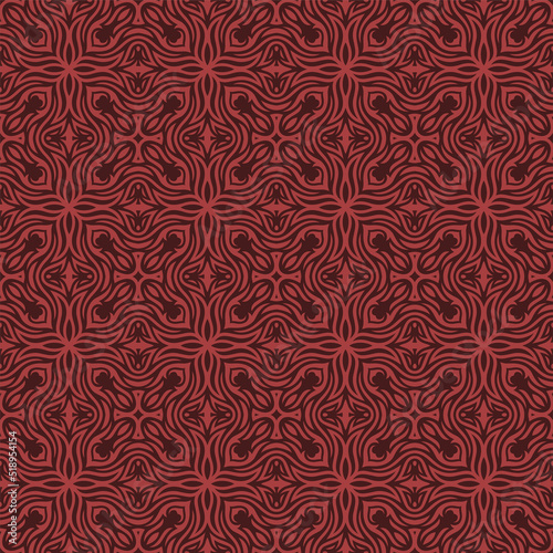 Vector art with abstract red vintage tile pattern