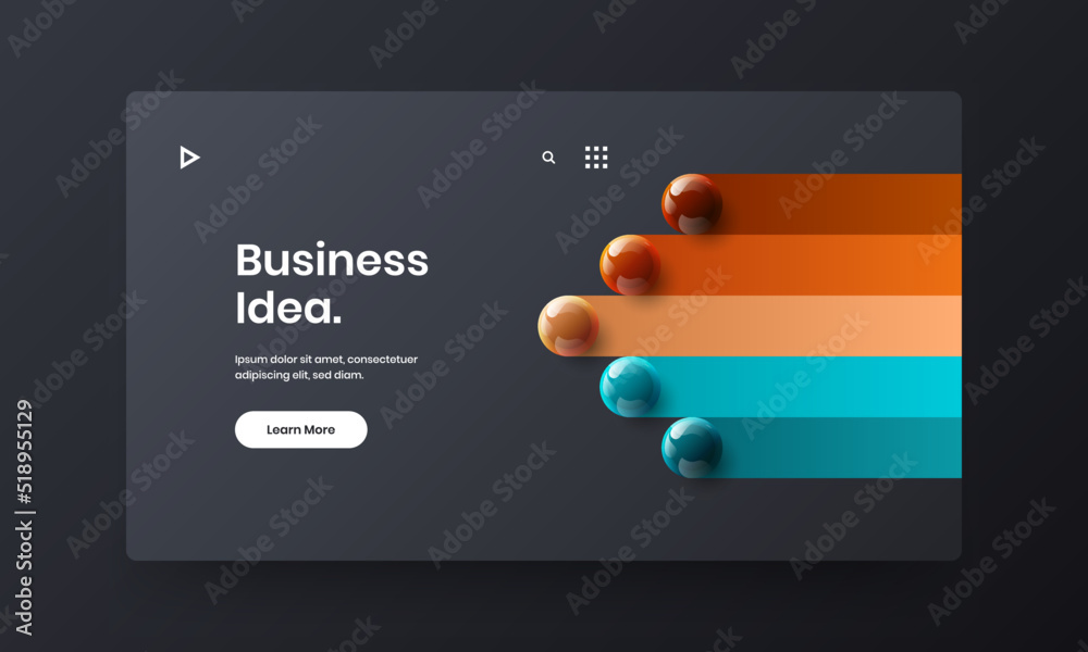 Original presentation vector design illustration. Vivid 3D spheres corporate cover layout. Original presentation vector design illustration. Vivid 3D spheres corporate cover layout.