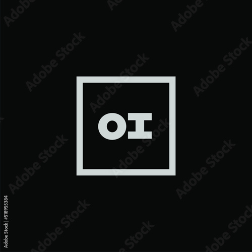 OI initial monogram logo with creative square style design