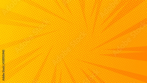 Yellow orange comic pop art vintage background with halftone dots